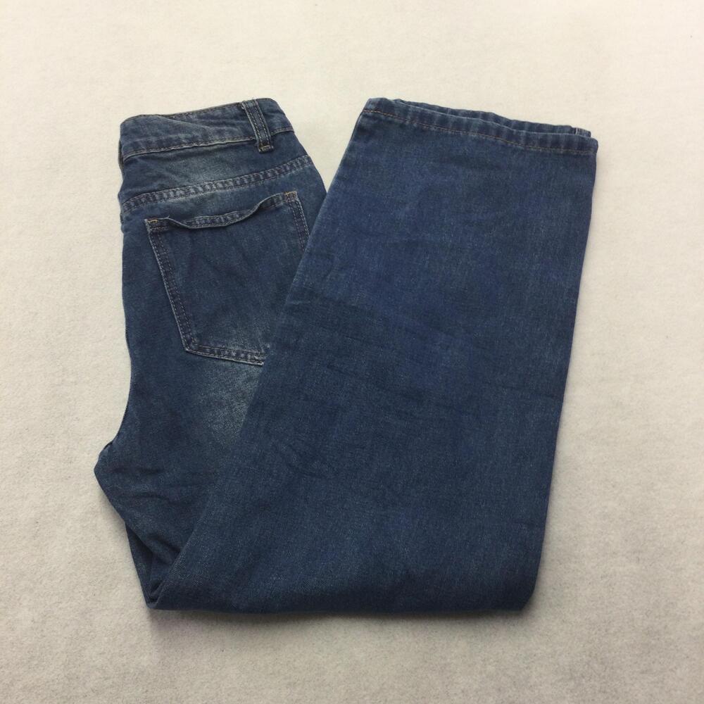 DAZY Wide Leg Jeans Womens XS Blue Medium Wash High Rise Relaxed Fit Denim